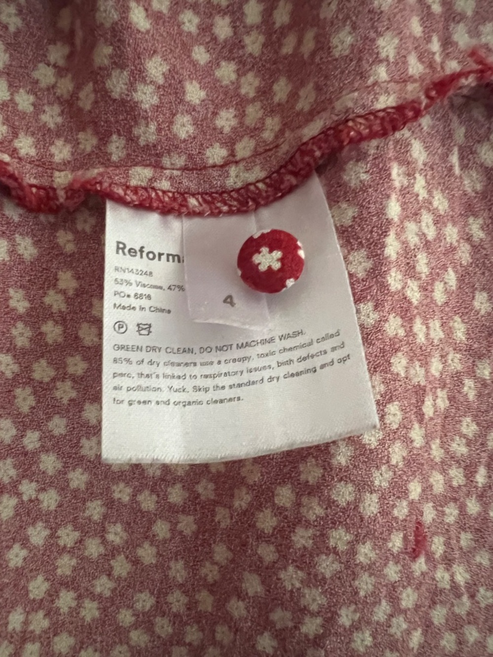Reformation Red Floral Dess - Picture 4 of 4